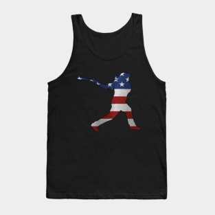 Baseball American Flag . Patriotic USA Sports Fans Tank Top